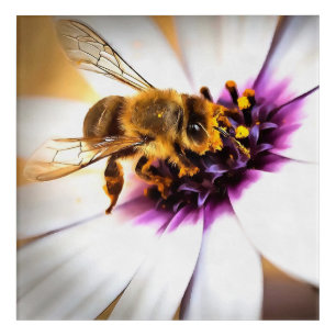 Honey Bee On African Daisy Acrylic Art