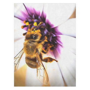 Honey Bee On African Daisy Acrylic Art Tablecloth