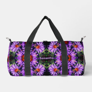 Honey Bee On Aster Flower Abstract Personalized Duffle Bag