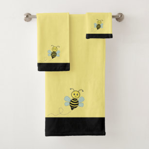 Daisy Honey Bee Bathroom Towel Set,Microfiber Bath Kitchen Beach