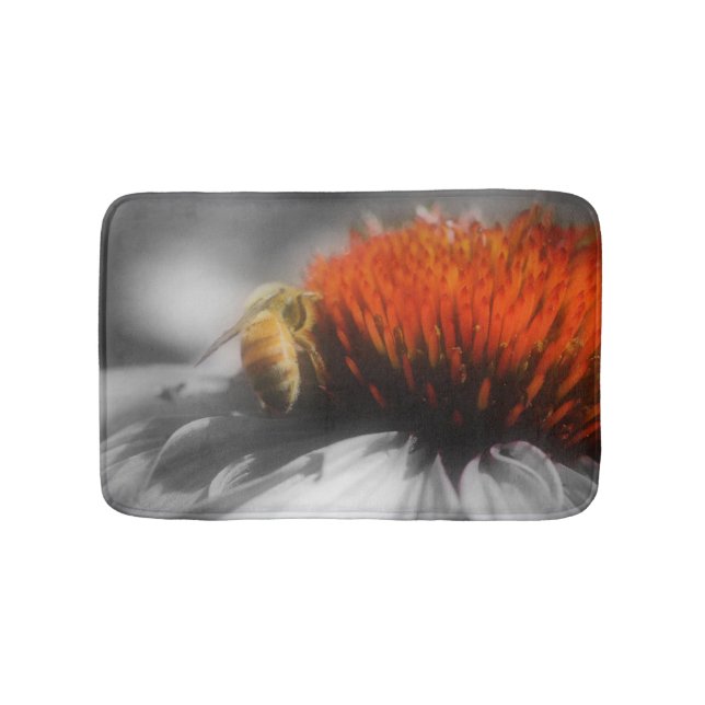 Honey Bee On Daisy Flower Nature Bathroom Mat (Front)