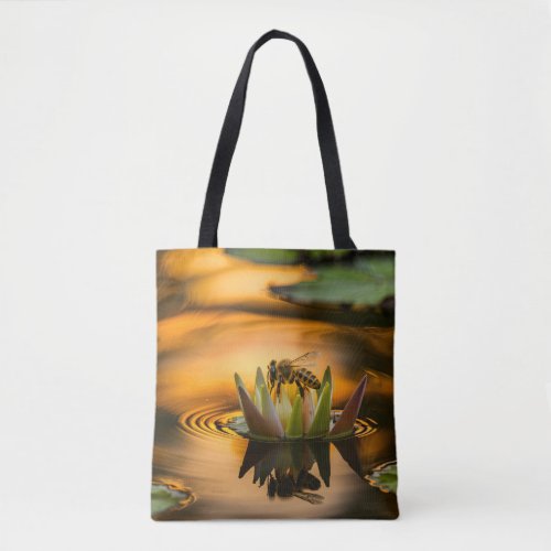 Honey Bee on Flower Tote Bag