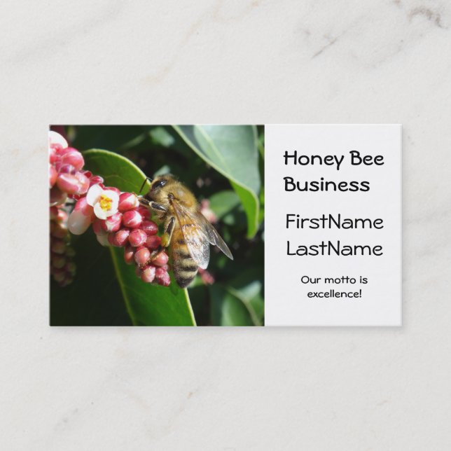 Honey Bee on Flowering Tree Business Card (Front)