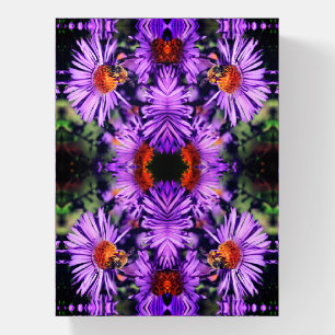 Honey Bee On Purple Aster Flower Art Paperweight