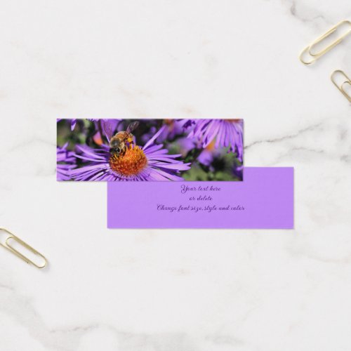 Honey Bee On Purple Aster Flower Mini Bookmark