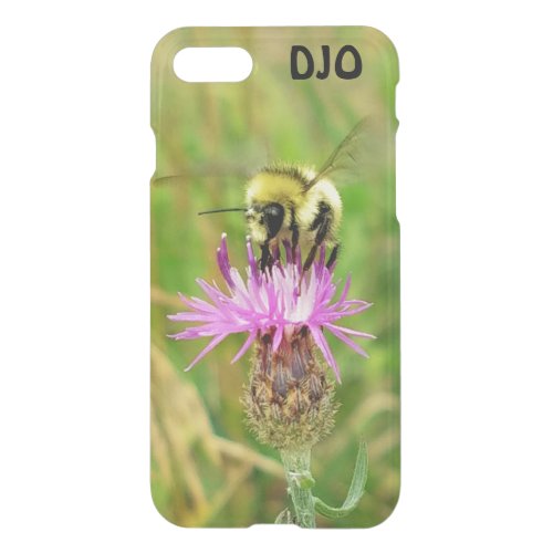 Honey Bee on Purple Flower and your Initials iPhone SE87 Case