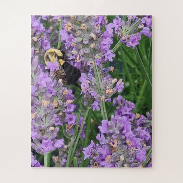 Honey Bee on the Lavender Jigsaw Puzzle (Vertical)