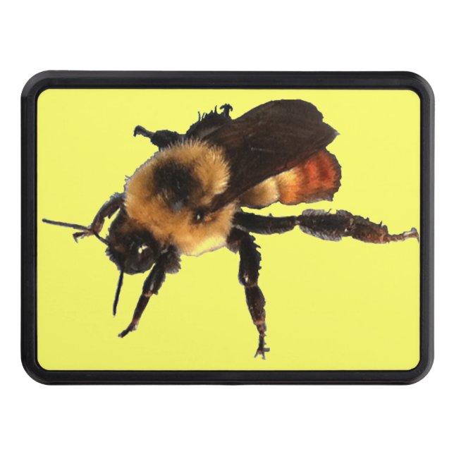 Honey Bee on Yellow Background Tow Hitch Cover (Front)