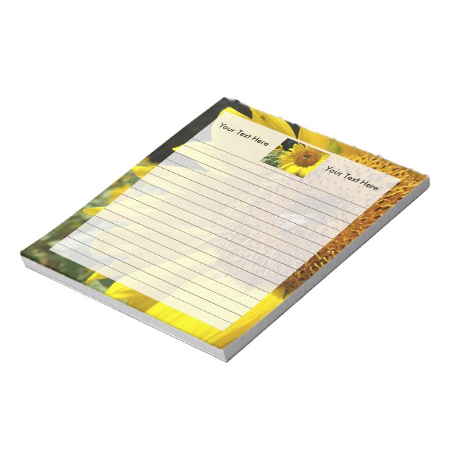 Honey Bee on Yellow Sunflower Notepad (Rotated)