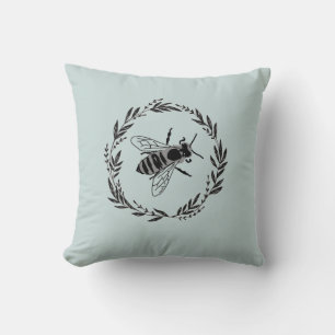Honey Bee Painting Bee Illustration Throw Pillow