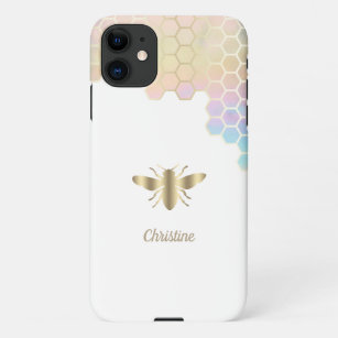 Honey Bee pastel colors honeycomb iPhone 11 Case