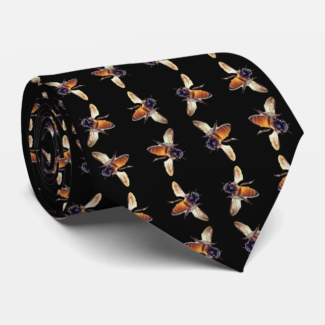 Honey Bee pattern Neck Tie (Rolled)