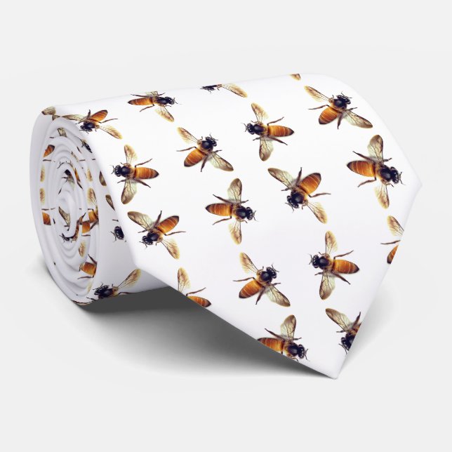Honey Bee pattern Neck Tie (Rolled)