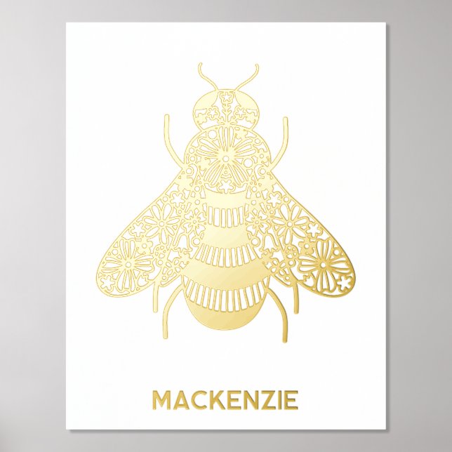 Honey Bee Personalized Foil Prints (Front)