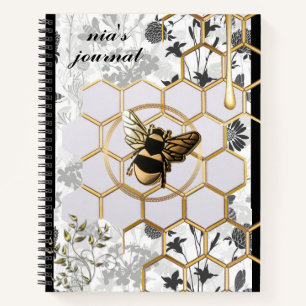 honey bee personalized journal notebook