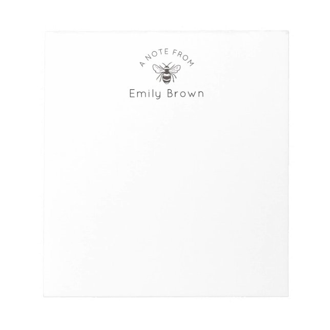 Honey Bee Personalized Notepad (Front)