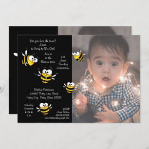 Honey Bee Photo Birthday Invitation