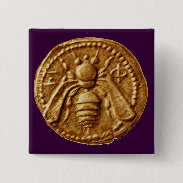 HONEY BEE PINBACK BUTTON (Front)