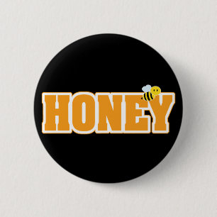 HONEY BEE PINBACK BUTTON