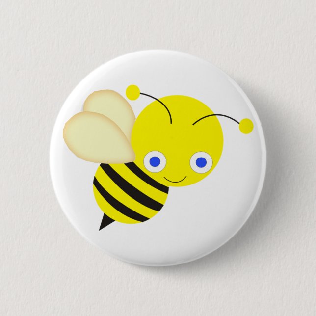 Honey Bee Pinback Button (Front)