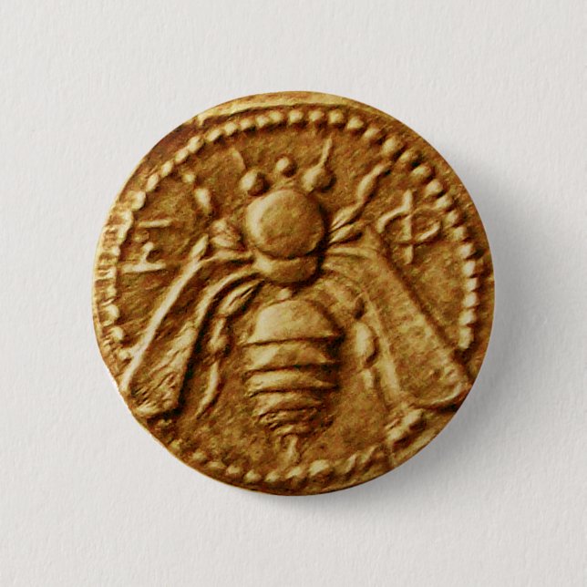 HONEY BEE PINBACK BUTTON (Front)