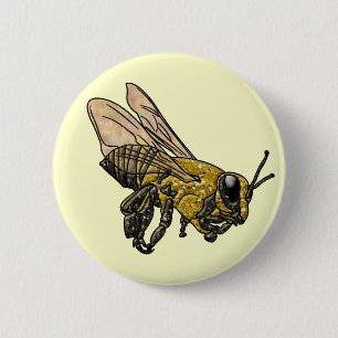 Honey Bee Pinback Button