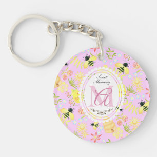 Honey Bee Pink Keychain