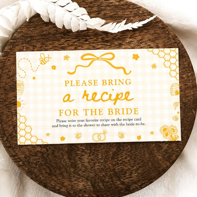 Honey Bee Please Bring A Recipe for Bride Game Enclosure Card (Honey Bee Please Bring A Recipe for Bride Game)