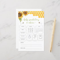 Honey Bee Predictions & Advice Baby Shower Game