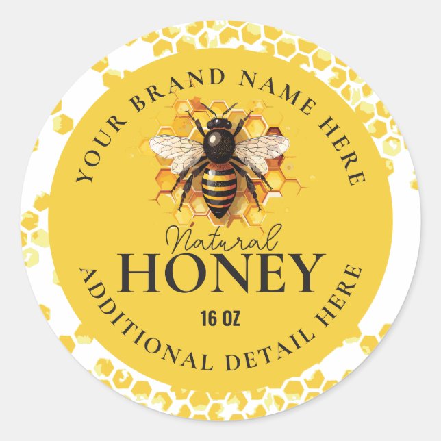 Honey Bee Product Round Label (Front)