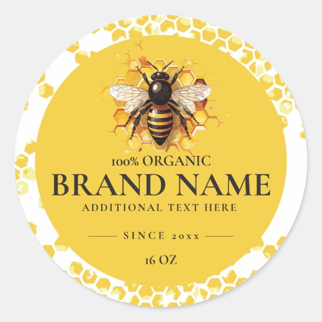 Honey Bee Product Round Label (Front)