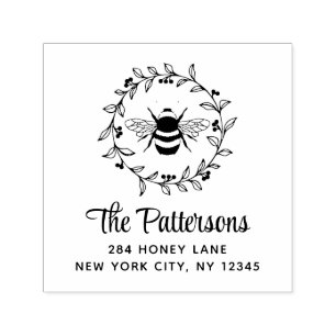 Honey Bee Professional Personal Return Address Self-inking Stamp