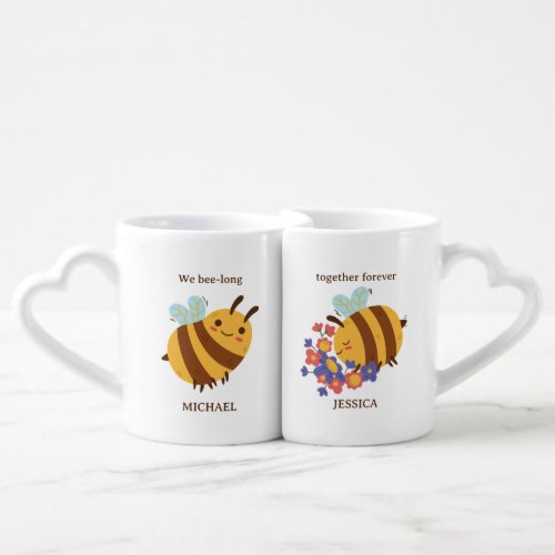 Honey Bee Pun Cute Couple Funny Valentines Day Coffee Mug Set