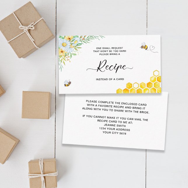Honey Bee Recipe Request Enclosure Card (Creator Uploaded)