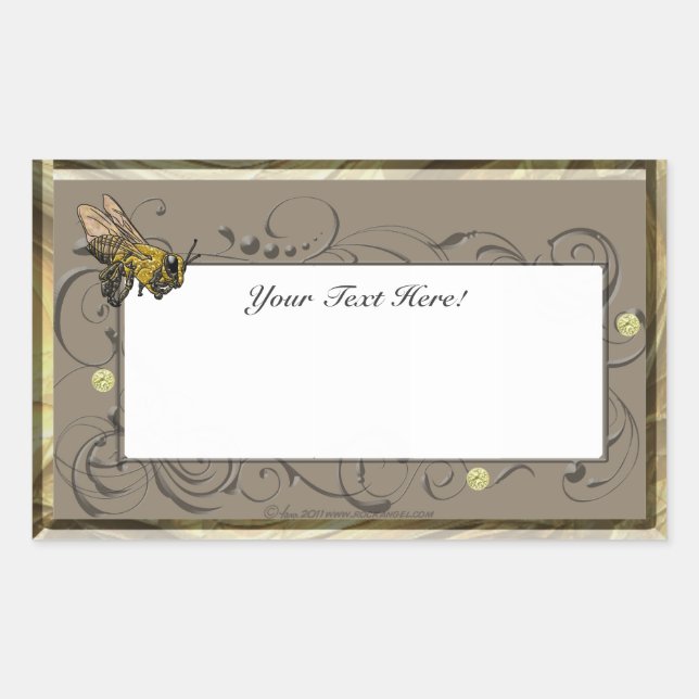 Honey Bee Rectangular Sticker (Front)