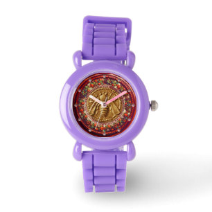 HONEY BEE / RED GREEN FLORENTINE FLORAL CROWN WATCH