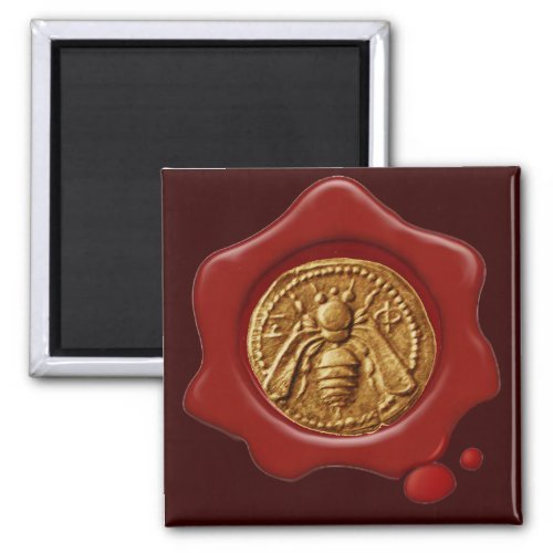 HONEY BEE RED WAX SEAL MAGNET