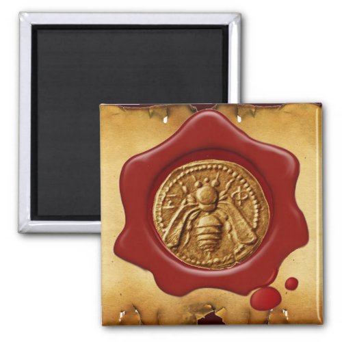 HONEY BEE RED WAX SEAL MAGNET