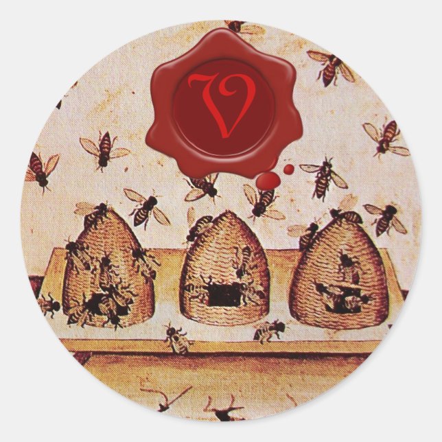 HONEY BEE, RED WAX SEAL MONOGRAM (Front)