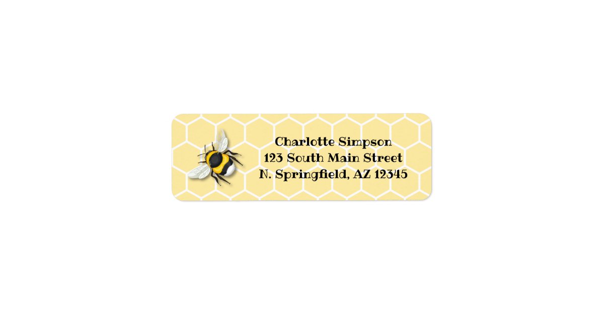 Honey Bee Return Address Label Zazzle