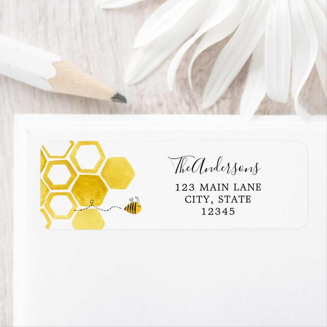 Honey Bee Return Address Label Zazzle