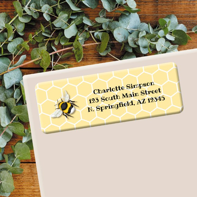 Honey Bee Return Address Label (Creator Uploaded)