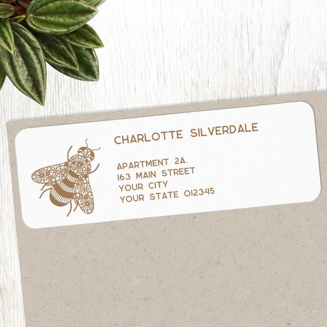 Honey Bee Return Address Label (Honey Bee personalized return address labels)