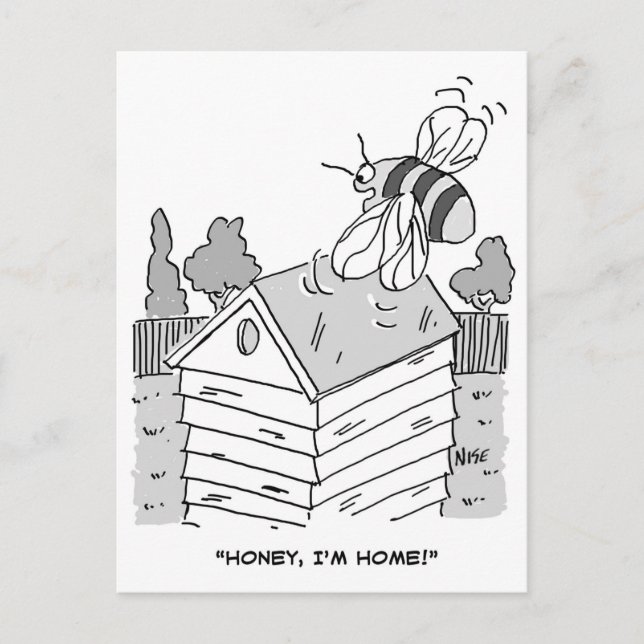 Honey Bee Returns to its Beehive Postcard (Front)
