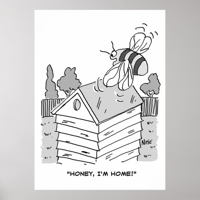 Honey Bee Returns to its Beehive Poster (Front)