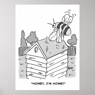Honey Bee Returns to its Beehive Poster