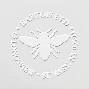 honey bee ROUND RETURN ADDRESS fancy envelope Embosser