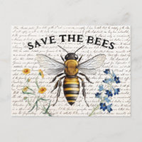 Honey Bee Save the Bees Script Flowers