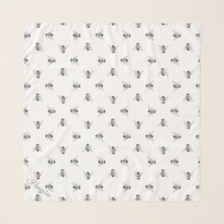 Honey Bee Scarf Custom Bee Gifts Insect Art Scarf