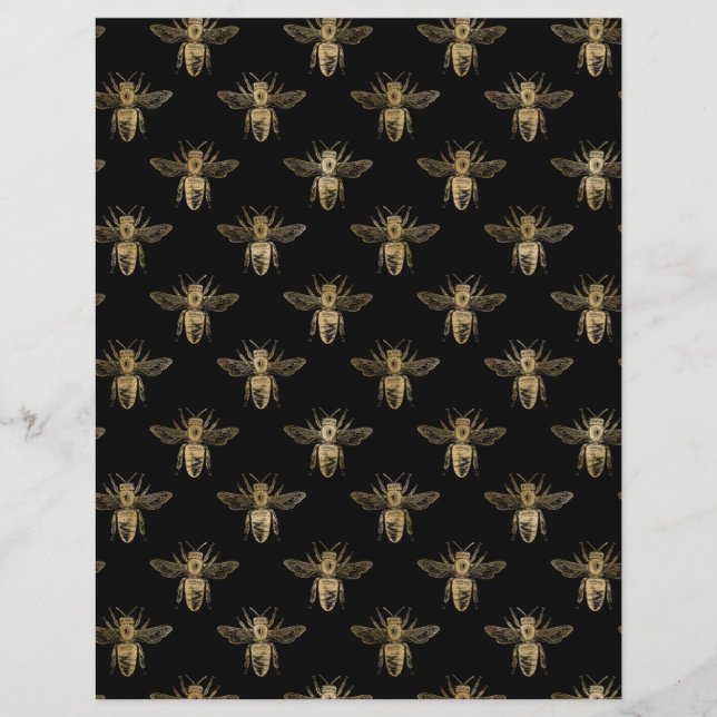 Honey Bee Scrapbook Paper Sheet (Front)